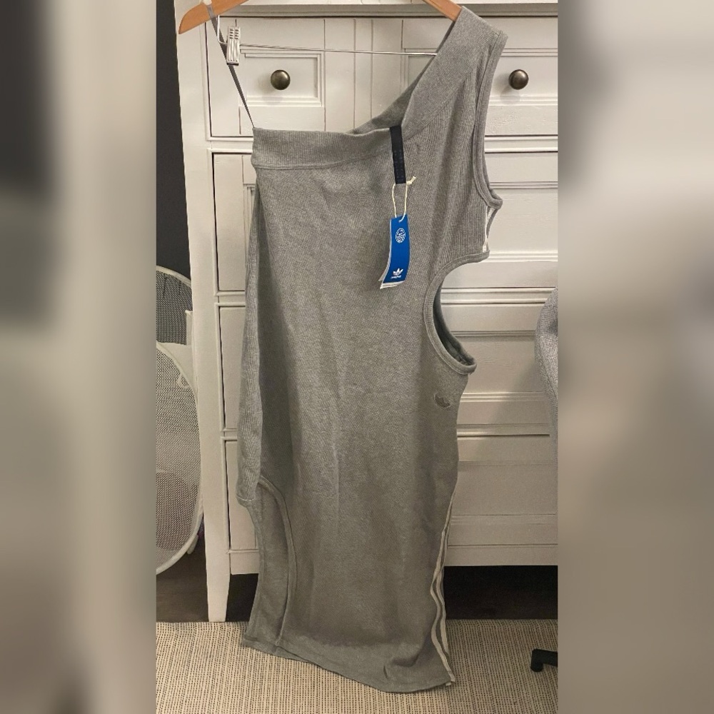 Adidas Gray Asymmetrical Cut Out Dress